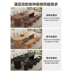 Table à manger télescopique en bois massif sur mesure, rectangulaire, convertible, mobilier de salle à manger haut de gamme pour villa - Product Image 4