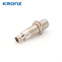 KRONZ M18 Sensor Ultrasonik Output Switching PNP NO Jangkauan Deteksi 60-1000mm IP67 Sensor Jarak Industri Saklar Proximitas