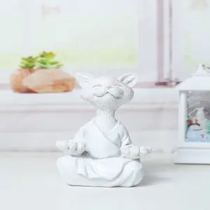 Gk Home Decoration Cat Meditation Animal Meditation Resin Statue Zen Cat Arts And Crafts Ornaments