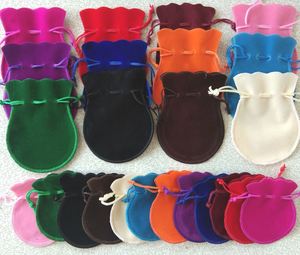 Sacs cadeaux en velours avec cordon de serrage 7*9 9*12cm, emballage pour bijoux, pochettes de mariage avec sachets pour bonbons et bracelets, possibilité d'imprimer un logo - Product Image 5