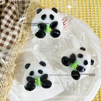 Jouet anti-stress en caoutchouc souple Panda, mignon Panda mangeant du bambou, sac surprise, divertissement interactif parent-enfant