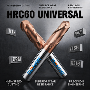 DOHRE <span class=keywords><strong>UEX</strong></span> 50mm HRC60 CNC tungstène carbure monobloc 2F boule nez fraise Fresas métal Duro pour acier - Product Image 6