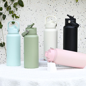 Botella de Agua Deportiva Personalizada OEM de 32 oz, con Tapa Antipolvo con Cierre, Operación con una Sola Mano, Frasco de Vacío de Acero Inoxidable - Product Image 6