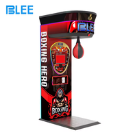 Machine de boxe BLEE avec affichage numérique LED du score, base en acier, sac de frappe, jeu d'arcade, motifs variés pour les lieux