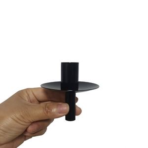 Wholesales Custom Wine Bottle Stick Table Decoration Electroplated <b>Black</b> Metal Candle <b>Holder</b> - Product Image 2