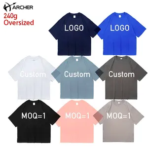 Top 240g oversized t shirt blank cotton tshirt cheap custom t shirt Casual tshirt clothing manufacturers custom t shirt