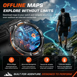 Smartwatch BWKC108 (Mappe Offline) per Uomo, GPS, Risposta alle Chiamate, Bussola, Torcia, Fitness Tracker per Android e iOS - Product Image 2