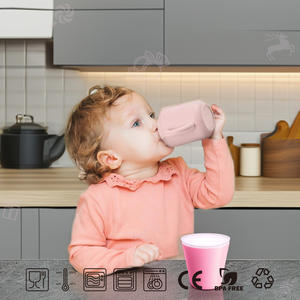 Taza de silicona personalizada y taza de entrenamiento para bebés de 6 a 12 meses, Caño suave y asas, taza de agarre fácil irrompible para niños - Product Image 3