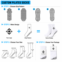 Chaussettes de yoga pour femmes en coton 100% personnalisées, logo tricoté, antidérapantes, pour Pilates, vente chaude