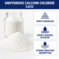 Chlorure de calcium anhydre en poudre, haute pureté, qualité industrielle, produit chimique