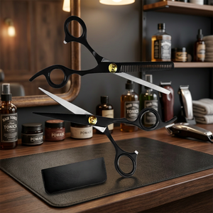 Ciseaux de coiffure professionnels en acier inoxydable de 6,5 pouces pour droitiers, avec manche long réglable et lames affûtées pour la beauté - Product Image 4