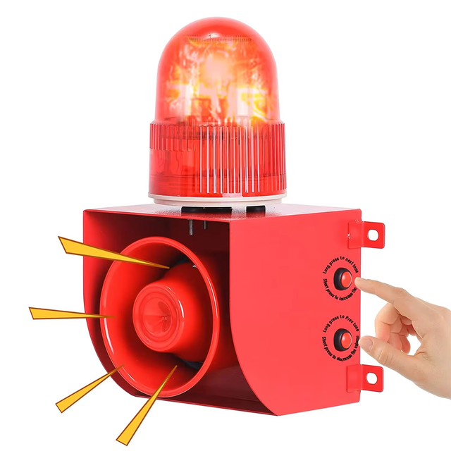 VOHOBOO Adjustable Outdoor Safety Alarm Siren with Sound and Light Waterproof Industrial Design Plastic Material