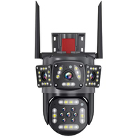 Caméra de sécurité WiFi mini 2MP 3MP à prix d'usine, trois écrans, vision nocturne, bidirectionnelle, étanche, anti-vandalisme, CCTV sans fil PTZ