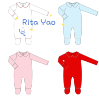Ensemble de tenue pour bébé fille nouveau-né pour l'hôpital, 100% coton, avec monogramme, barboteuse et bonnet noué, tenue brodée pour la sortie de maternité