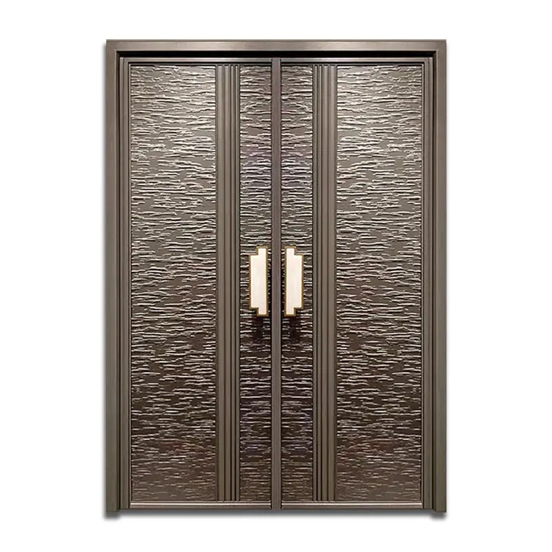 Double Carve Aluminum Metal Front Entry Door Security Doors for houses