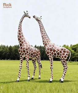 Design moderne de grandes statues d'animaux de <span class=keywords><strong>girafe</strong></span> peintes en fibre de verre pour la décoration de jardin et de parc - Product Image 4
