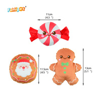 Famipet Fabricant, Vente en gros personnalisée, Nouveau design sur le thème de Noël, Jouet pour animaux de compagnie en peluche douce, froissée et couineuse, Ensemble de jouets couineurs pour chiens
