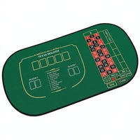Tapis de jeu de poker personnalisé 2 en 1 Texas Hold'em et Roulette, en polyester vert et caoutchouc, pour les soirées casino à domicile