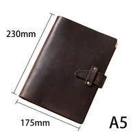 AIGUONIU Rustique En Cuir Véritable A5 Planificateur Cahier Spirale Journal Classeur Journal Croquis Agenda Reliure À Feuilles Mobiles Papeterie