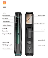 Serrure de porte intelligente entièrement automatique avec reconnaissance faciale, carte-clé et contrôle par application pour usage domestique et hôtelier