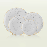 Assiettes de présentation en céramique style vintage, en porcelaine fine, motif marbré, pour pain, salade et entrées, pour mariages et décorations de fête