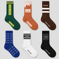 Chaussettes unisexes en tricot avec logo, chaussettes de sport à logo de marque, fabricants de chaussettes personnalisées, chaussettes décontractées à motifs tendance