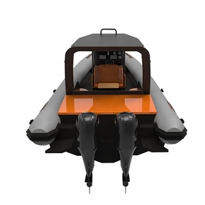Sunbed RIB 860 28.7ft Double Deep V Aluminum Hull RIB Inflatable Hypalon/<b>PVC</b> Boat With T <b>Top</b> - Product Image 2
