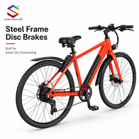 Vélo de route électrique 36V 250W avec moteur arrière, 7 vitesses, cadre en acier pour adultes, idéal pour les trajets urbains