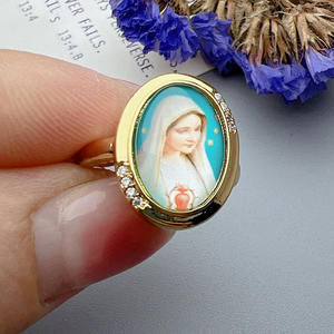 RM1640 18K Plaqué Or CZ Pavé vierge <span class=keywords><strong>de</strong></span> <span class=keywords><strong>Guadalupe</strong></span> Jésus Saint Notre Dame <span class=keywords><strong>de</strong></span> <span class=keywords><strong>Guadalupe</strong></span> Anneaux Religieux Catholique Anneaux - Product Image 6