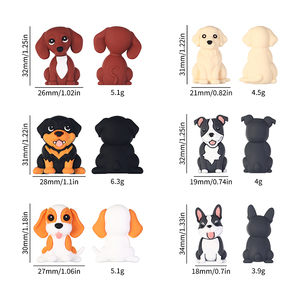 2026 新款硅胶焦点斑点狗、斗牛犬、罗威纳犬、金毛猎犬、比特犬串珠笔 15 毫米印花珠子 - Product Image 6