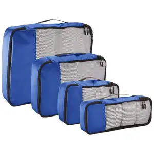 Usine personnalisée 4 pièces ensemble bagages emballage Cubes accessoires sac de voyage Portable fermeture éclair sac de rangement unisexe Bolsa