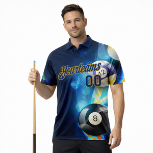 Camiseta Polo Deportiva de Manga Corta, Diseño Suave, Premium, Ligera, de Secado Rápido, Absorbe la Humedad, Protección UV, Personalizada para Billar - Product Image 1