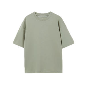 เสื้อยืดคอกลมทรงหลวมสำหรับผู้ชาย ดีไซน์คอสูง ผ้าฝ้ายนุ่ม สวมใส่สบาย สไตล์ลำลองทันสมัย เหมาะสำหรับใส่เลเยอร์ สตรีทแวร์ - Product Image 1