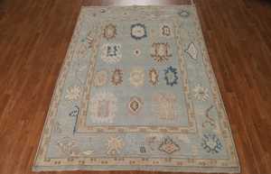 พรมปูพื้นแบบตุรกีทำด้วยมือผ้าขนสัตว์สีฟ้าอ่อนย้อมผักวัสดุผ้าฝ้ายกำหนดขนาดห้อง - Product Image 4