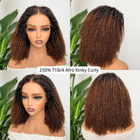 Perruque en dentelle HD 13x4 sans colle, cheveux humains bouclés T1B/4, super double drawn, cheveux indiens bruts – Fournisseur de choix
