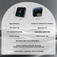 Dongle CarPlay sans fil TENOVA Factory Mini WiFi 5.8GHz 5 USB-C Connexion automatique sans latence pour BMW Audi Mercedes VW Toyota