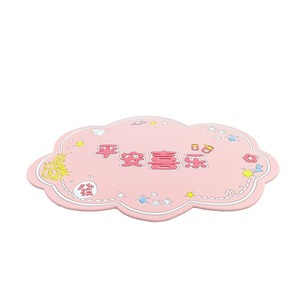Ruijie <b>Car</b> Anti Slip Mat 2Pcs PVC Cartoon Peace And Joy Phone Holder Center Console <b>Decorative</b> Mat For <b>Car</b> Interior - Product Image 2