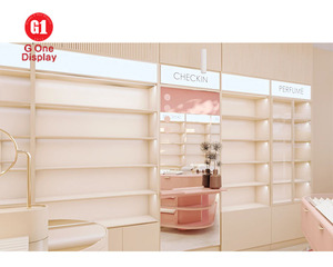 Modular Gold Stainless Cosmetic Shop Fitting System Luxury Beauty Boutique Interior Architecture Design to Reality - Product Image 2