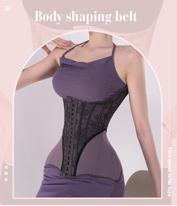 Entrenador de cintura <span class=keywords><strong>para</strong></span> mujer, corsé de malla de acero, faja moldeadora con cinturón ajustable con ojos de gancho - Product Image 2