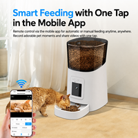 Distributeur automatique de nourriture pour animaux domestiques, grande capacité 6L, caméra HD intelligente à grand angle, contrôle par application mobile, pour chats et chiens