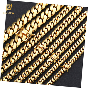 NUOYA Großhandel 10/12/15/19/22mm 18K Vergoldete Schwere Miami Cuban Link Kette Halskette für Männer Hip-Hop-Schmuck Kubanische Ketten - Product Image 2
