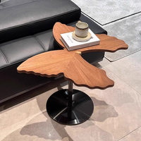 Table d'appoint moderne et élégante en forme de papillon, style thé chinois ancien, décoration artisanale en bois sur pied pour la maison et la salle à manger