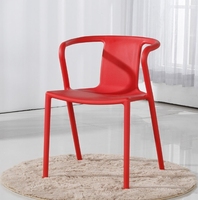 Fauteuil contemporain moderne en PP, chaise de salle à manger empilable en plastique courbé, durable, pour la maison, le bureau et la cuisine