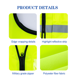 Gilet di Sicurezza Riflettente Giallo ad Alta Visibilità con Strisce Argento per Uomo e Donna, Ideale per Lavoro, Ciclismo, Corsa, Rilevamento e Volontariato - Product Image 4
