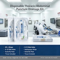 Kit de drainage thoracique canin à usage unique avec gaine détachable pour drainage percutané