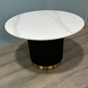 Muebles modernos para el hogar Mesa auxiliar con marco de madera negra con parte superior de piedra sinterizada Entrega rápida disponible para uso en la sala de estar - Product Image 3