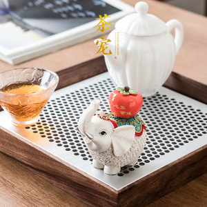 <b>Elephant</b> Tea Pet Figurine Resin Creative Animal <b>Decoration</b> For Tea Set Desk Ornament Gift - Product Image 4