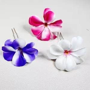 Frangipani Hairpins सूरजमुखी बाल क्लिप नकली पुष्प महिलाओं दुल्हन फैशन गहने के लिए Clamps