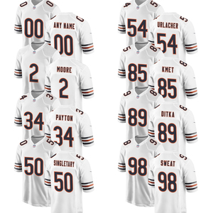 Maillots de football américain personnalisés 2026 Chicago – Tenues brodées pour jeunes avec logos – Blanc - Product Image 1