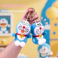 Porte-clés en peluche Doraemon bleu mignon avec rembourrage en coton PP super doux, taille de 11 à 30 cm, figurine de dessin animé pour couple